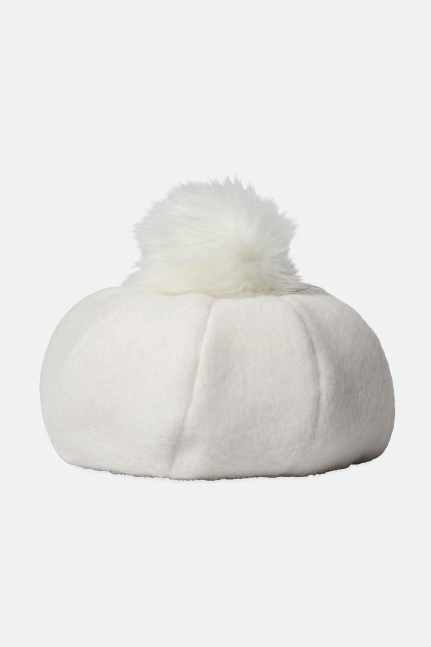 Chapeaux Brixton Natalie Oversized Pom Beret Femme Blanche | 61SXNFRYT