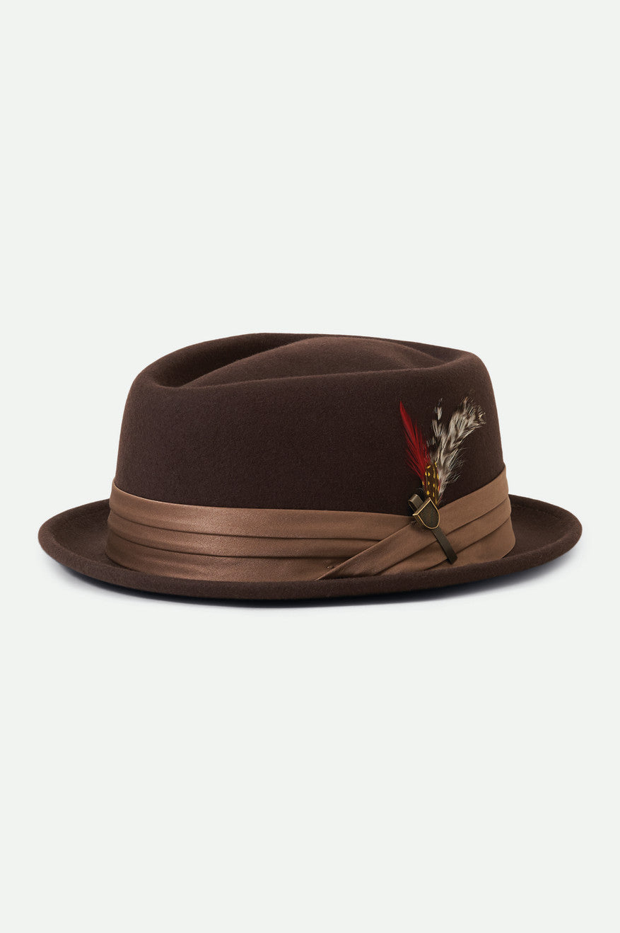 Chapeaux Brixton Stout Pork Pie Homme Marron | 71THEIPSK