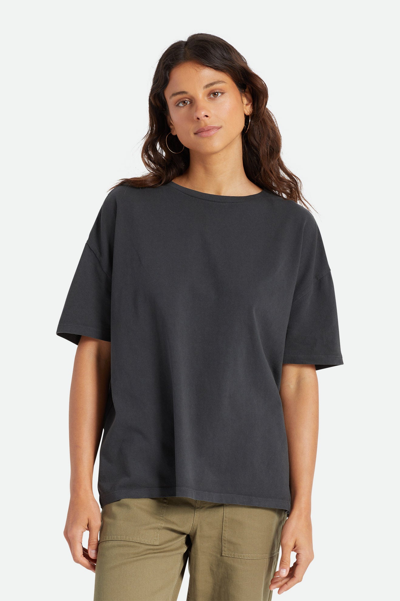 Hauts Brixton Oversized Boyfriend Tee Femme Noir | 73SMBWQCY