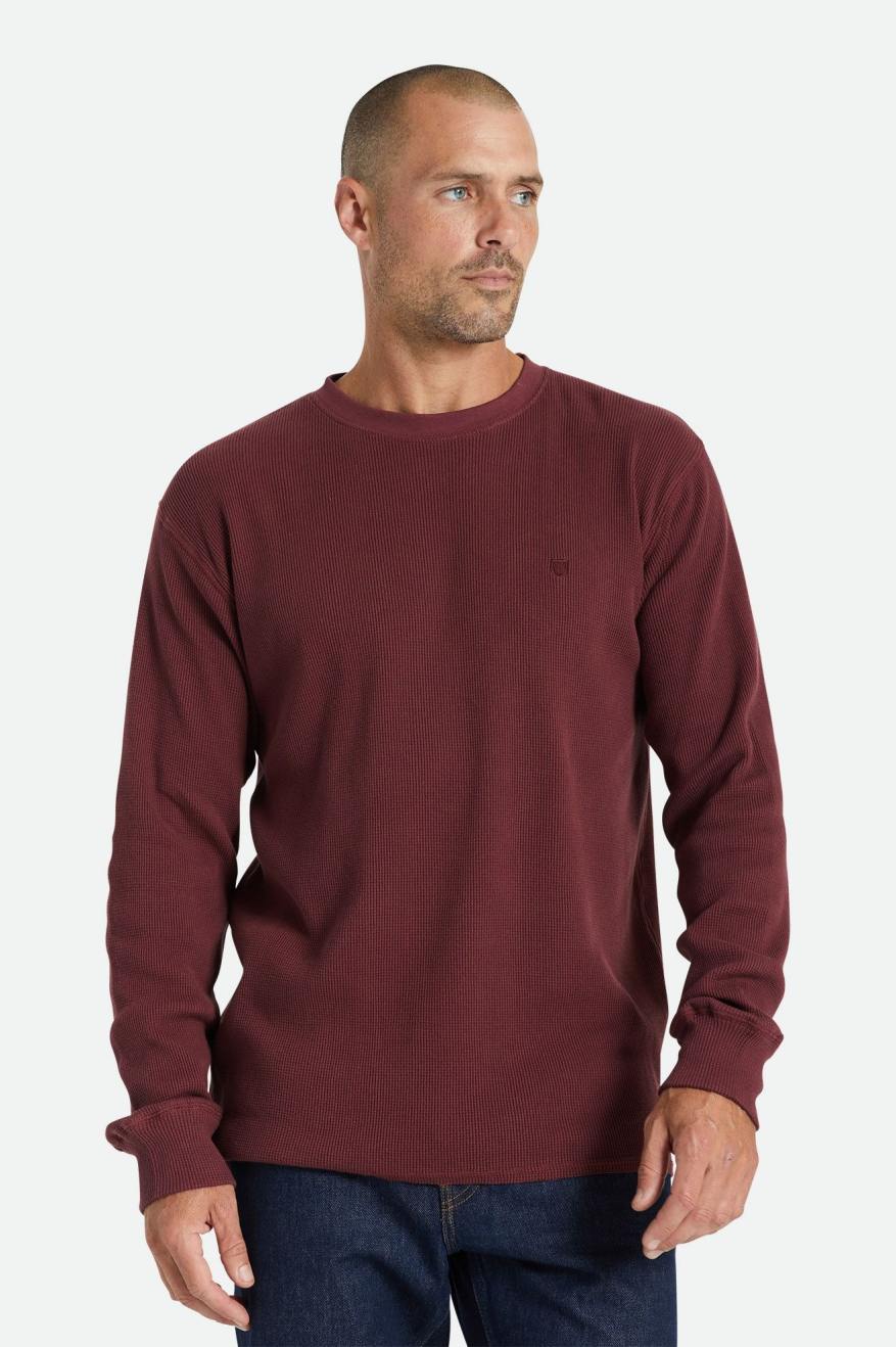 Hauts Brixton Reserve Thermal L/S Homme Rouge | 58FDOGTZU