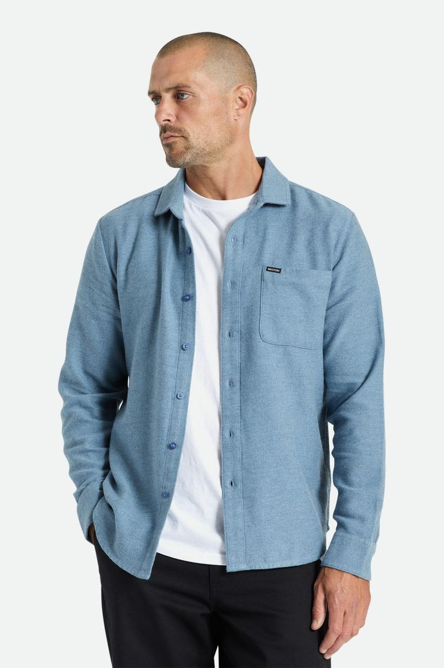 Hauts Flanelle Brixton Bixby Reserve L/S Homme Bleu | 07ICAQXMO