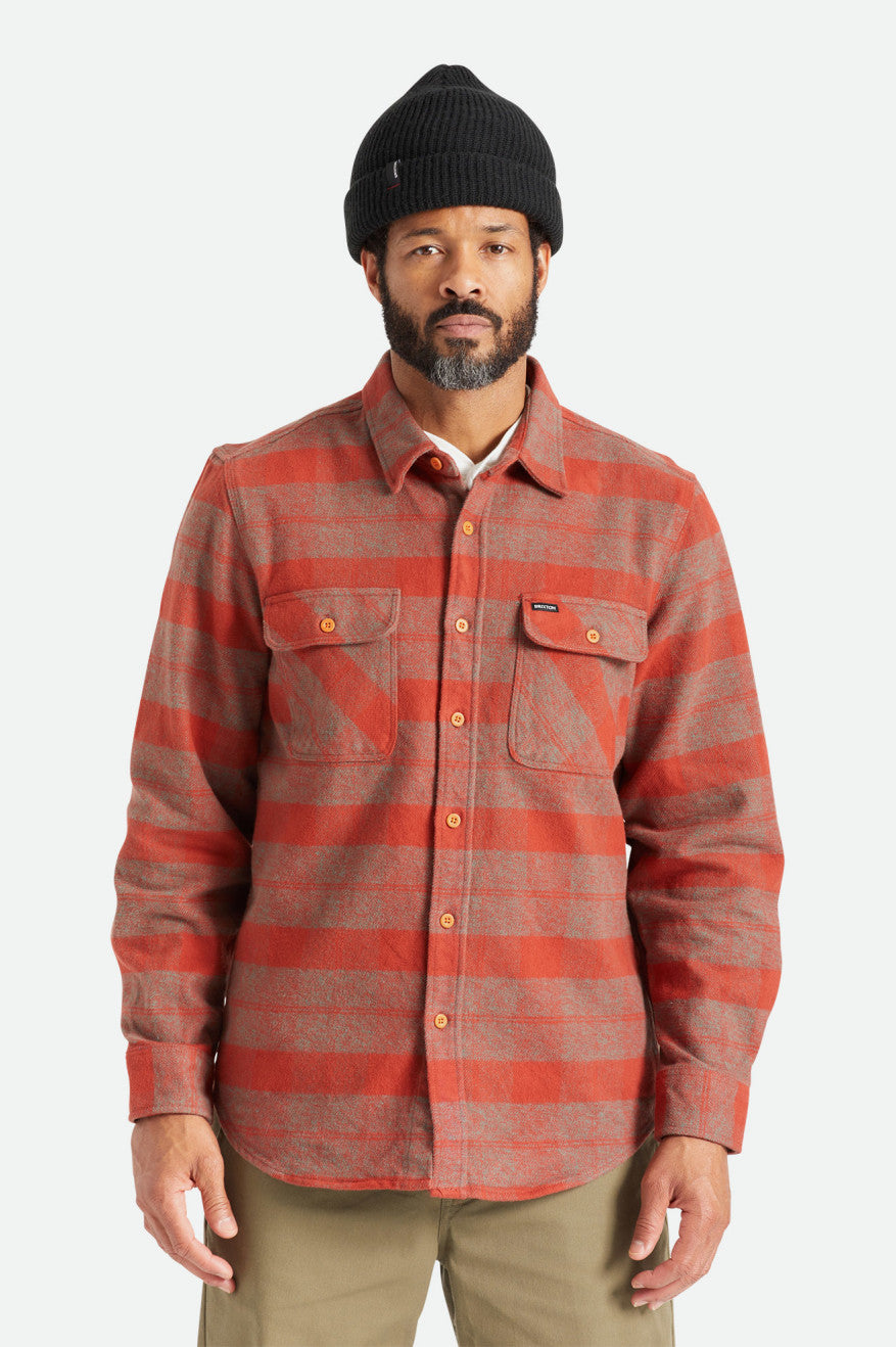 Hauts Flanelle Brixton Bowery Heavy Weight L/S Homme Rouge | 21COQBNFZ