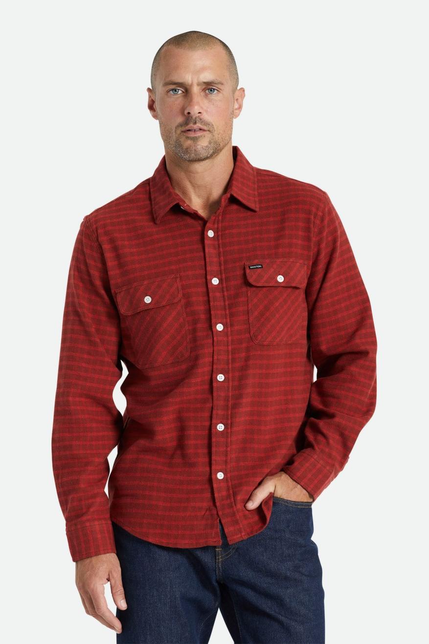 Hauts Flanelle Brixton Bowery Stretch L/S Utility Homme Rouge | 87SUJPAYT