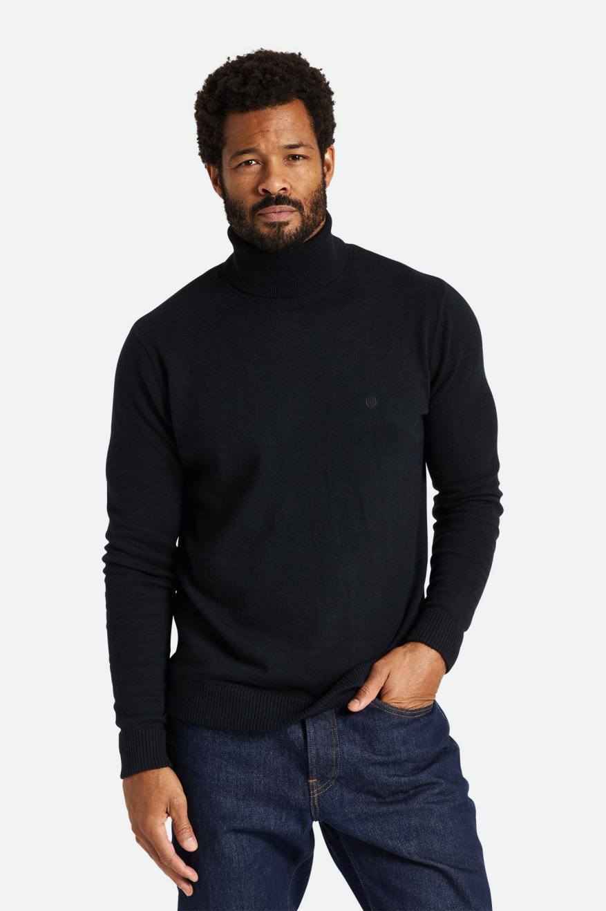 Knitwear Brixton Reserve Cashmere L/S Turtleneck Homme Noir | 04YNGWCRJ