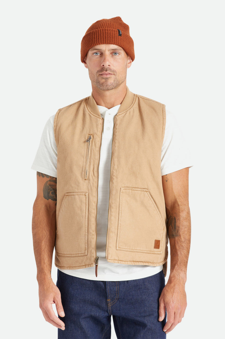 Vestes Brixton Abraham Reversible Vest Homme Beige | 34EMHCYWV