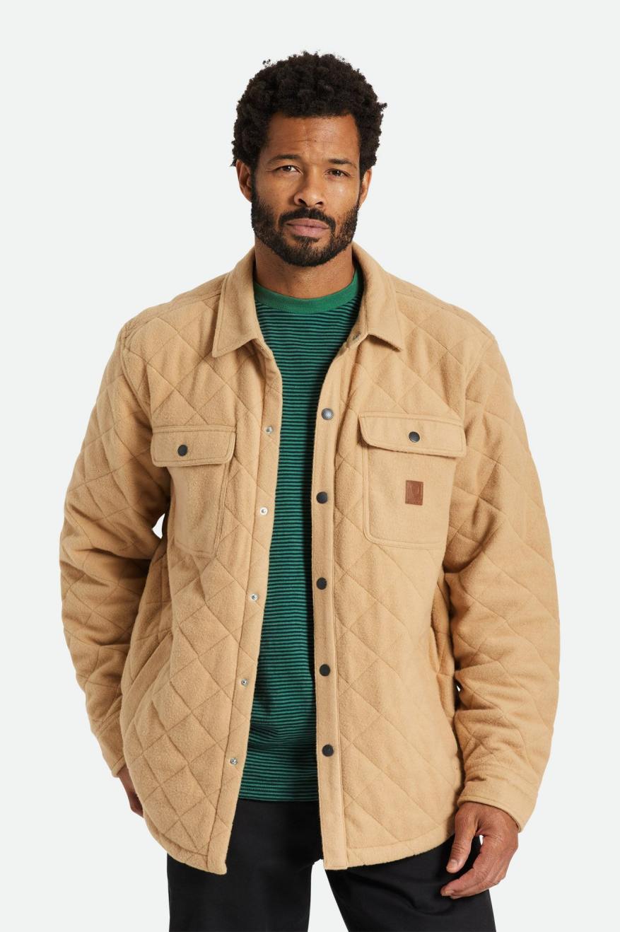 Vestes Brixton Cass Matelassé Fleece Homme Beige | 54BICXWRJ