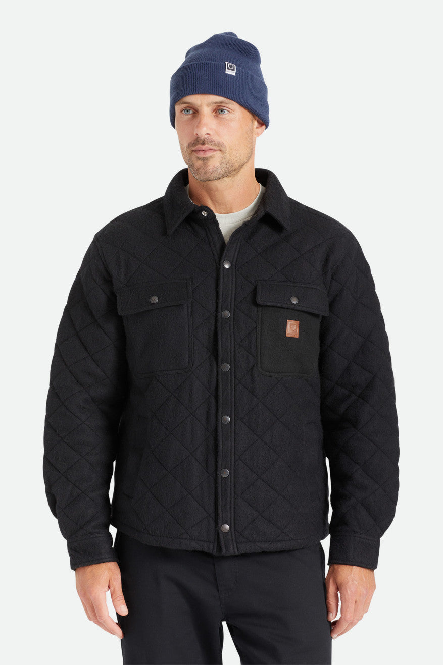 Vestes Brixton Cass Matelassé Fleece Homme Noir | 92LODKFZN