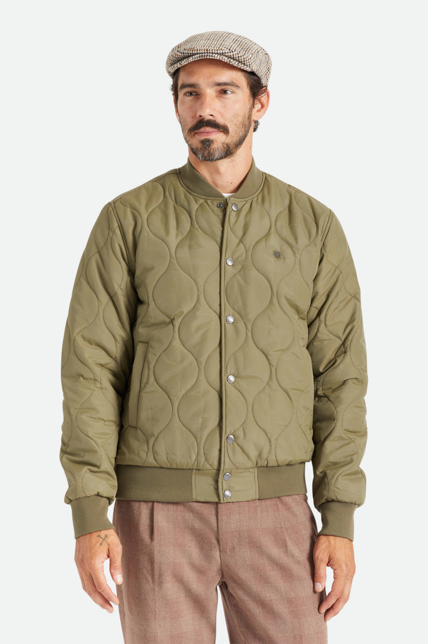 Vestes Brixton Dillinger Matelassé Bomber Homme Vert Olive | 47OTDAZMN