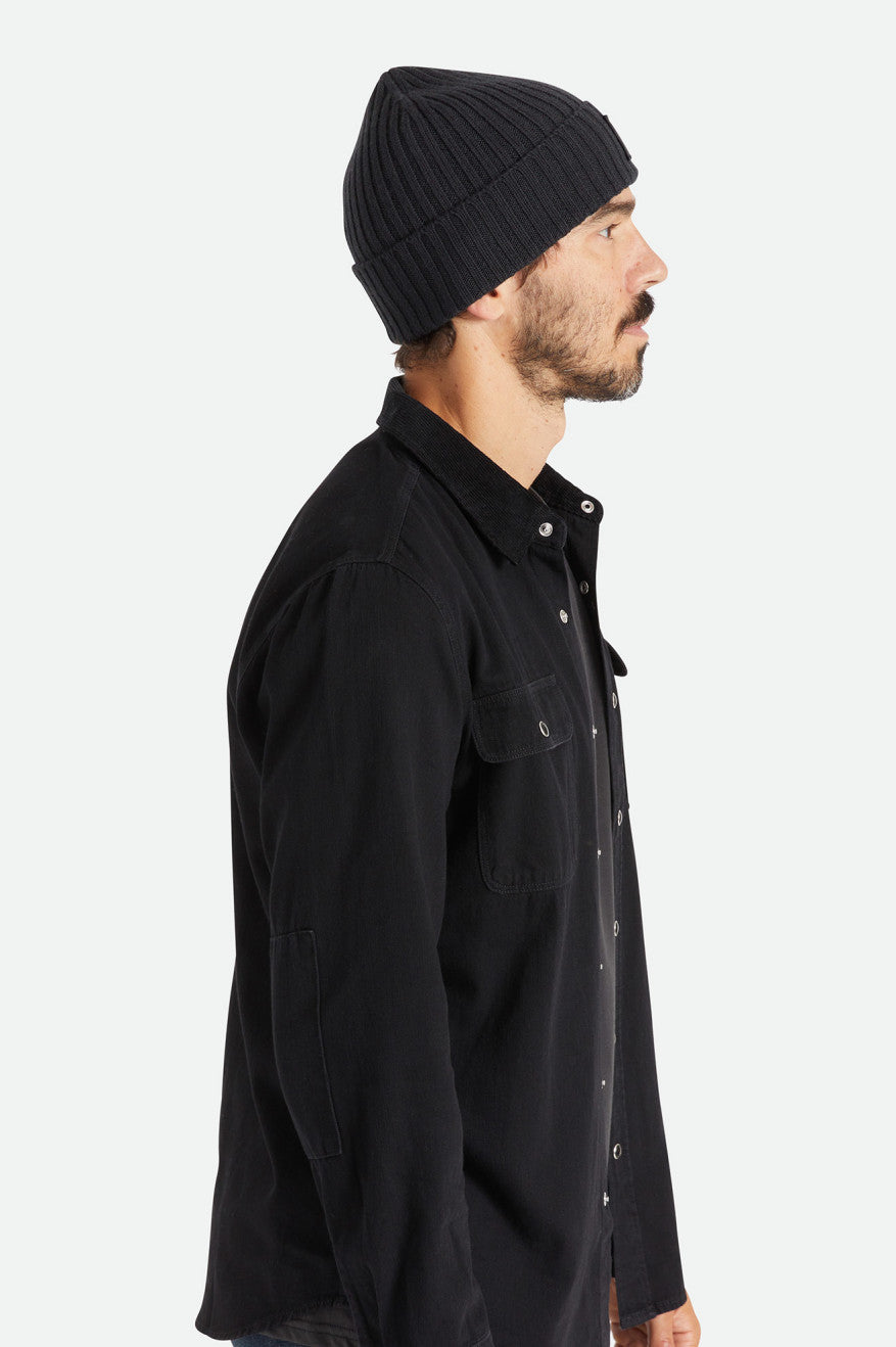 Bonnet Brixton Alpha Square Merino Laine Homme Noir | 06OWGEZJV