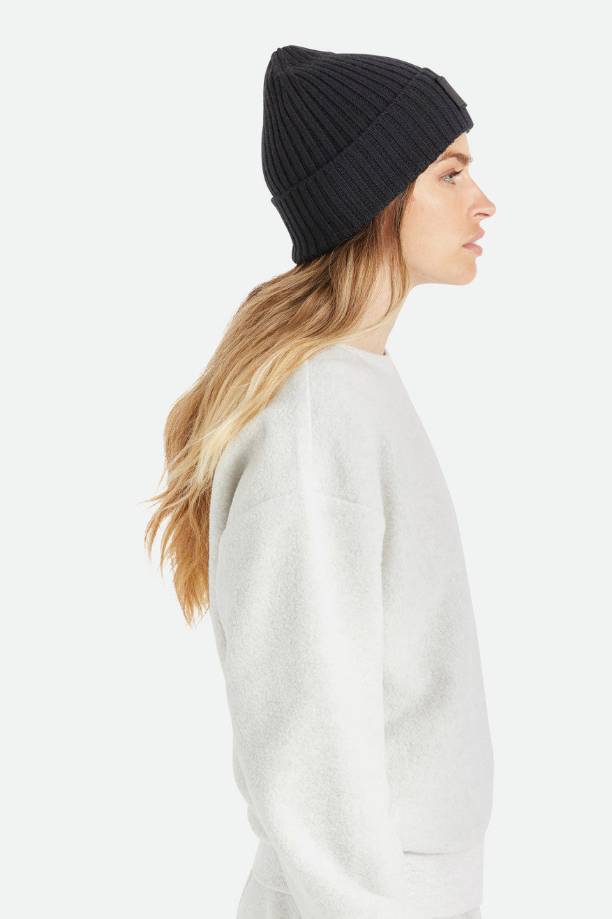 Bonnet Brixton Alpha Square Merino Laine Homme Noir | 06OWGEZJV