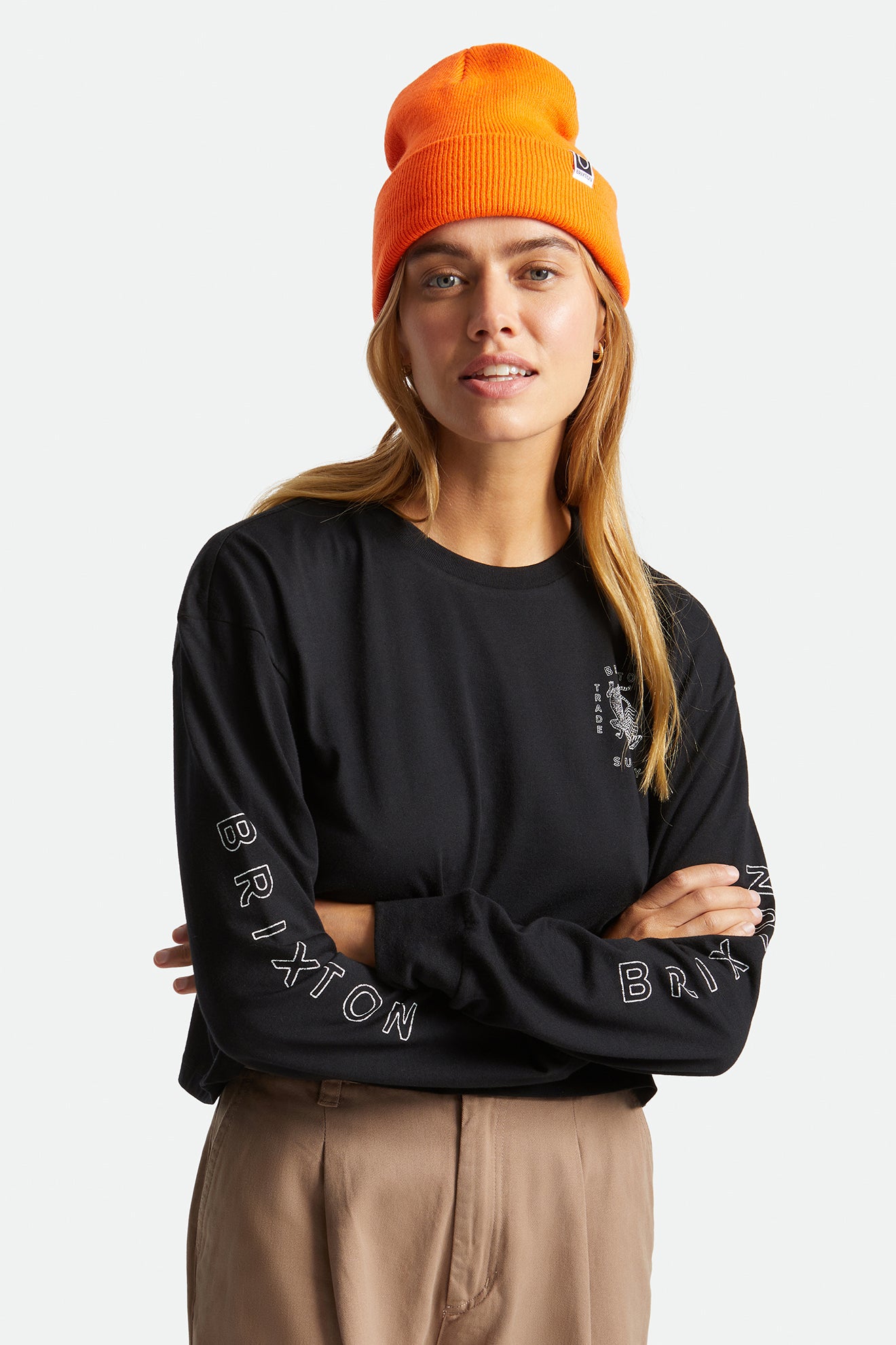 Bonnet Brixton Harbor Beta Watch Cap Femme Orange | 87KTZEGRO