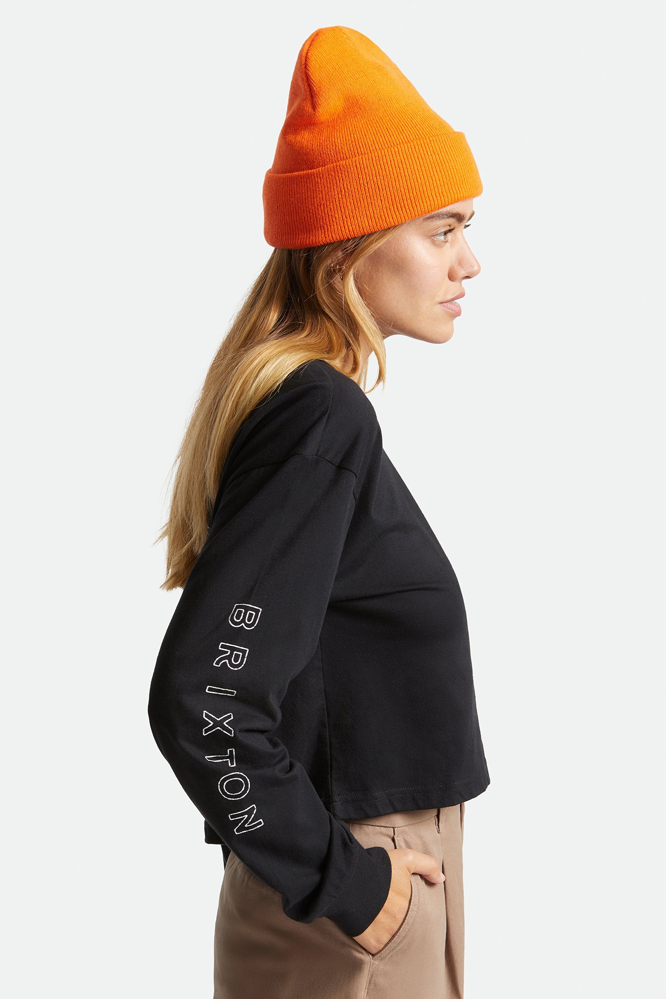 Bonnet Brixton Harbor Beta Watch Cap Femme Orange | 87KTZEGRO