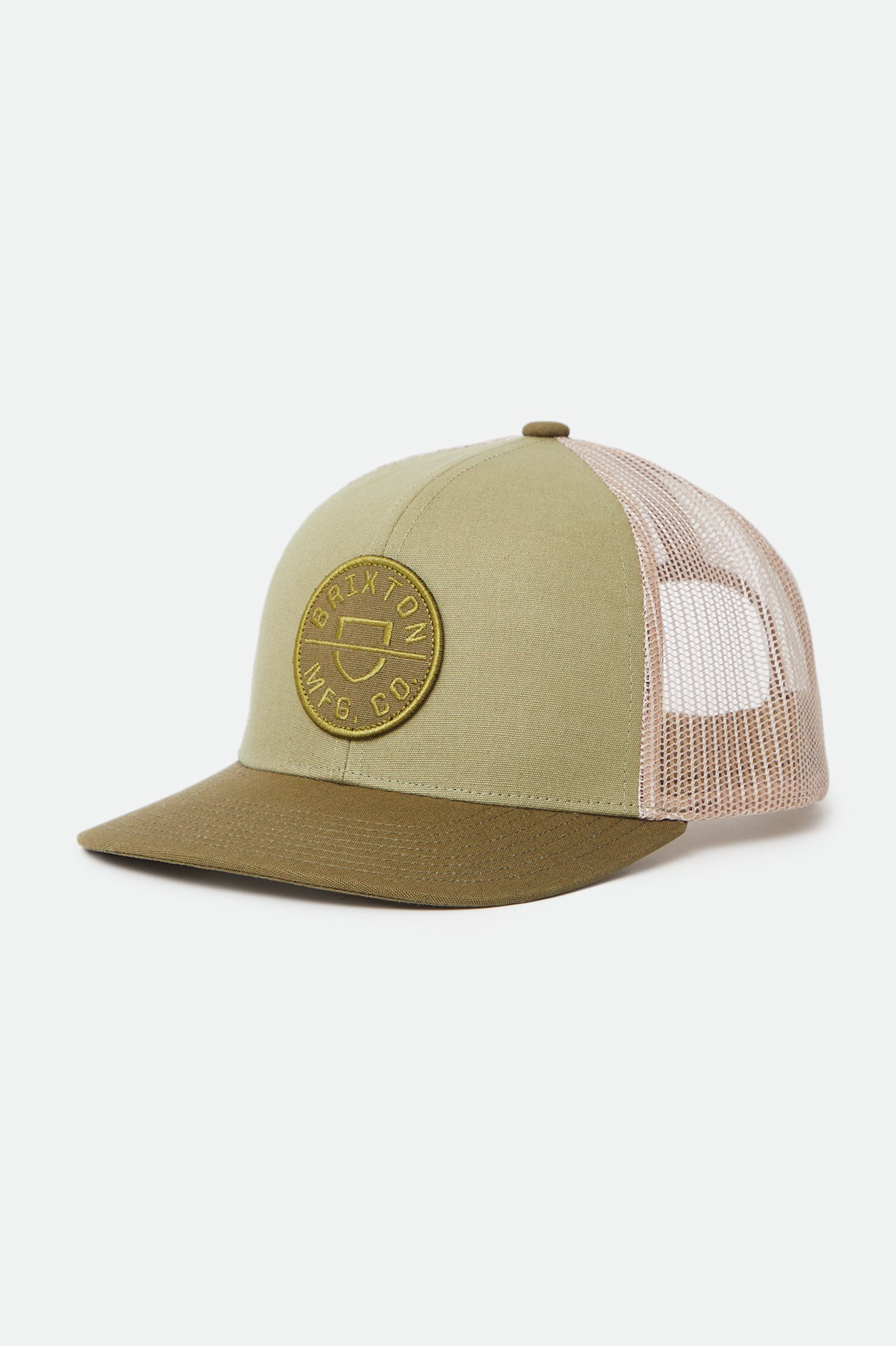 Casquettes Brixton Crest NetPlus MP Mesh Cap Homme Vert Olive | 07KUPTWHC