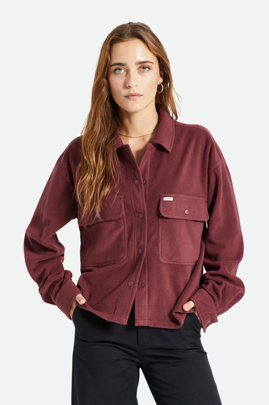 Chandails Brixton Bowery Women L/S Arctic Stretch Fleece Femme Rouge | 94WXILBPZ