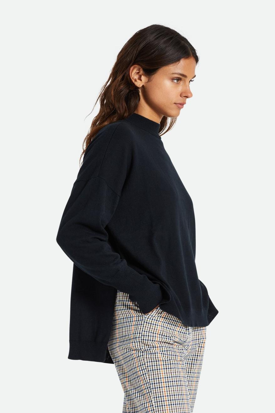 Chandails Brixton Reserve Oversized Cashmere Femme Noir | 07SUYVXRE