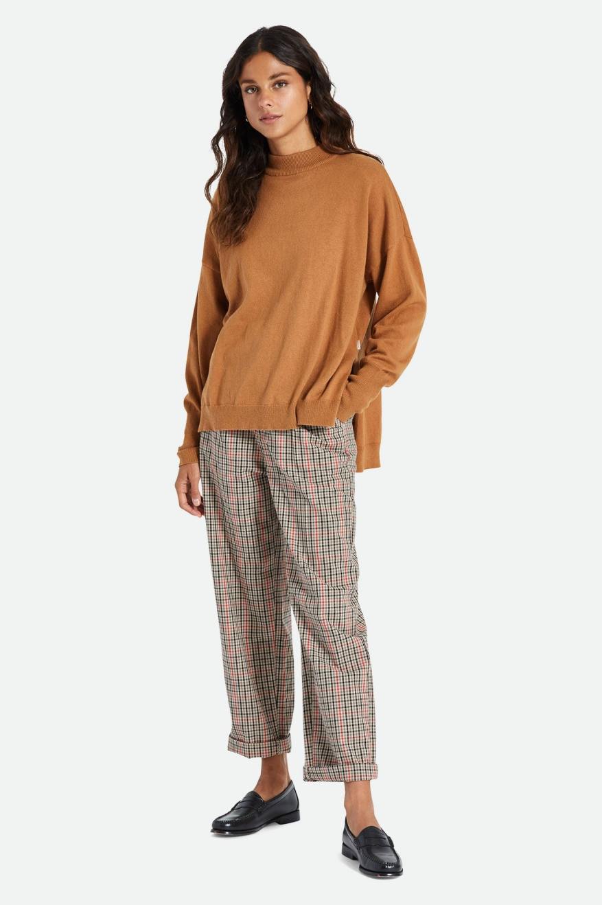 Chandails Brixton Reserve Oversized Cashmere Femme Marron | 24GFDTLEO