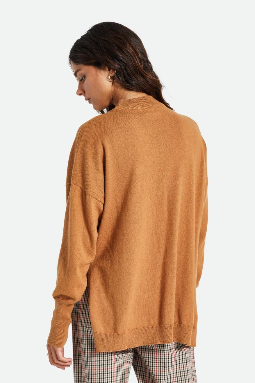 Chandails Brixton Reserve Oversized Cashmere Femme Marron | 24GFDTLEO