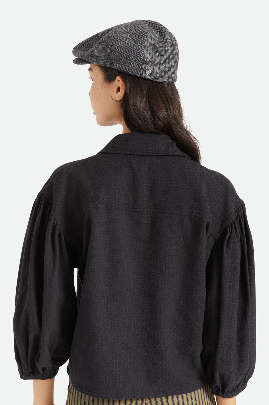 Chapeaux Brixton Hooligan Snap Femme Grise Noir | 92NUBDXPS