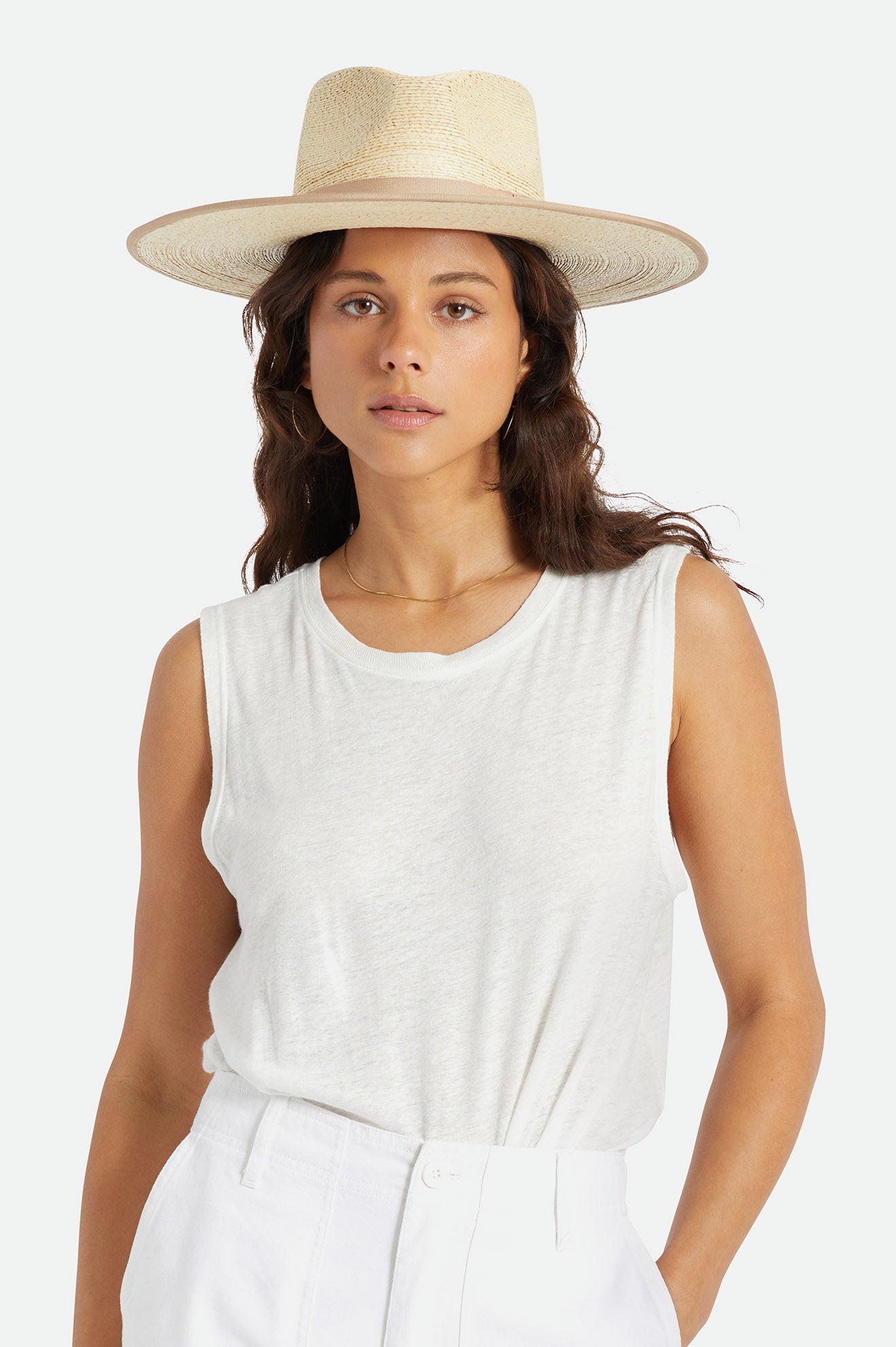 Chapeaux Brixton Jo Straw Rancher Hat Femme Beige | 26ELGVDBW