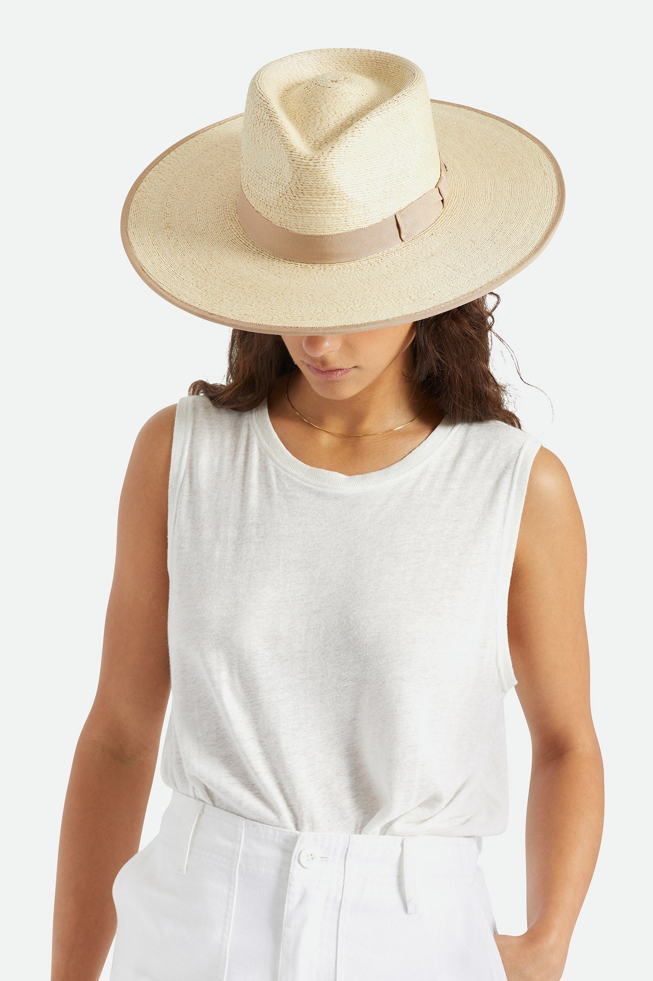 Chapeaux Brixton Jo Straw Rancher Hat Femme Beige | 26ELGVDBW