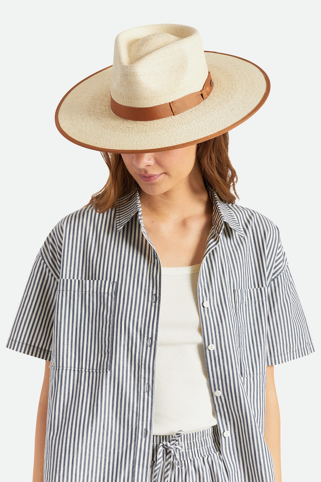 Chapeaux Brixton Jo Straw Rancher Hat Femme Beige | 70QINSYDZ