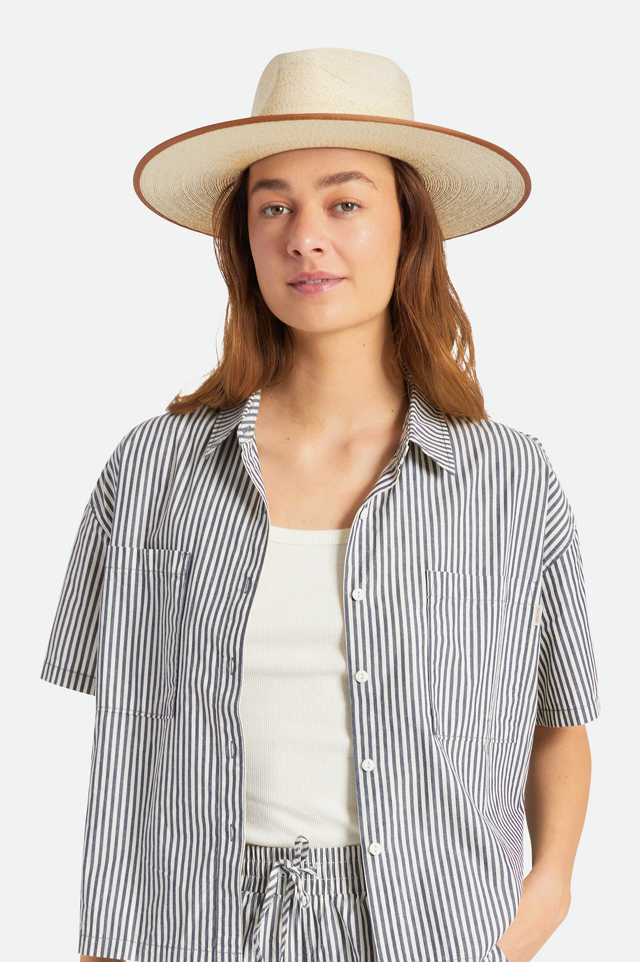 Chapeaux Brixton Jo Straw Rancher Hat Femme Beige | 70QINSYDZ