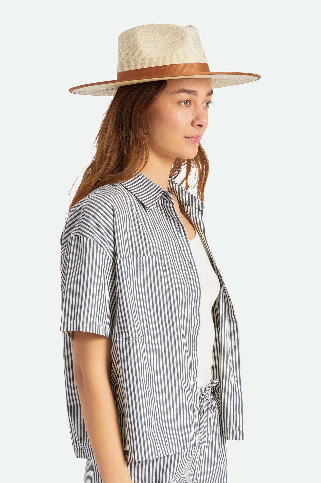 Chapeaux Brixton Jo Straw Rancher Hat Femme Beige | 70QINSYDZ