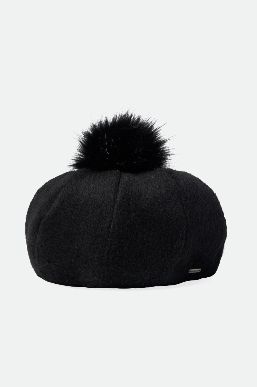 Chapeaux Brixton Natalie Oversized Pom Beret Femme Noir | 96XKZHLRP