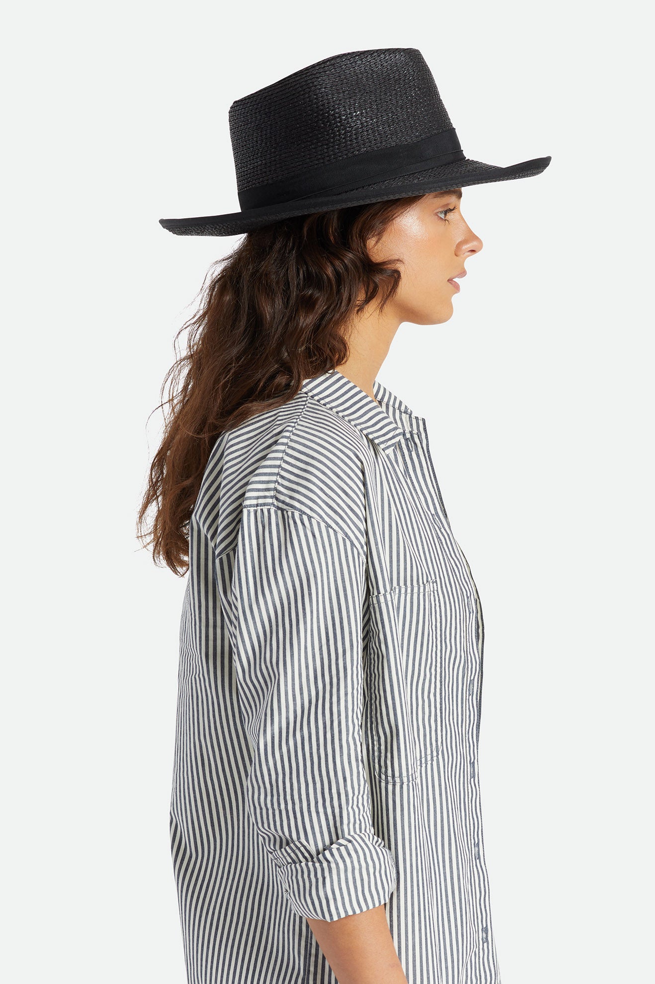 Chapeaux Brixton Reno Straw Hat Femme Noir | 60KQLEGMW