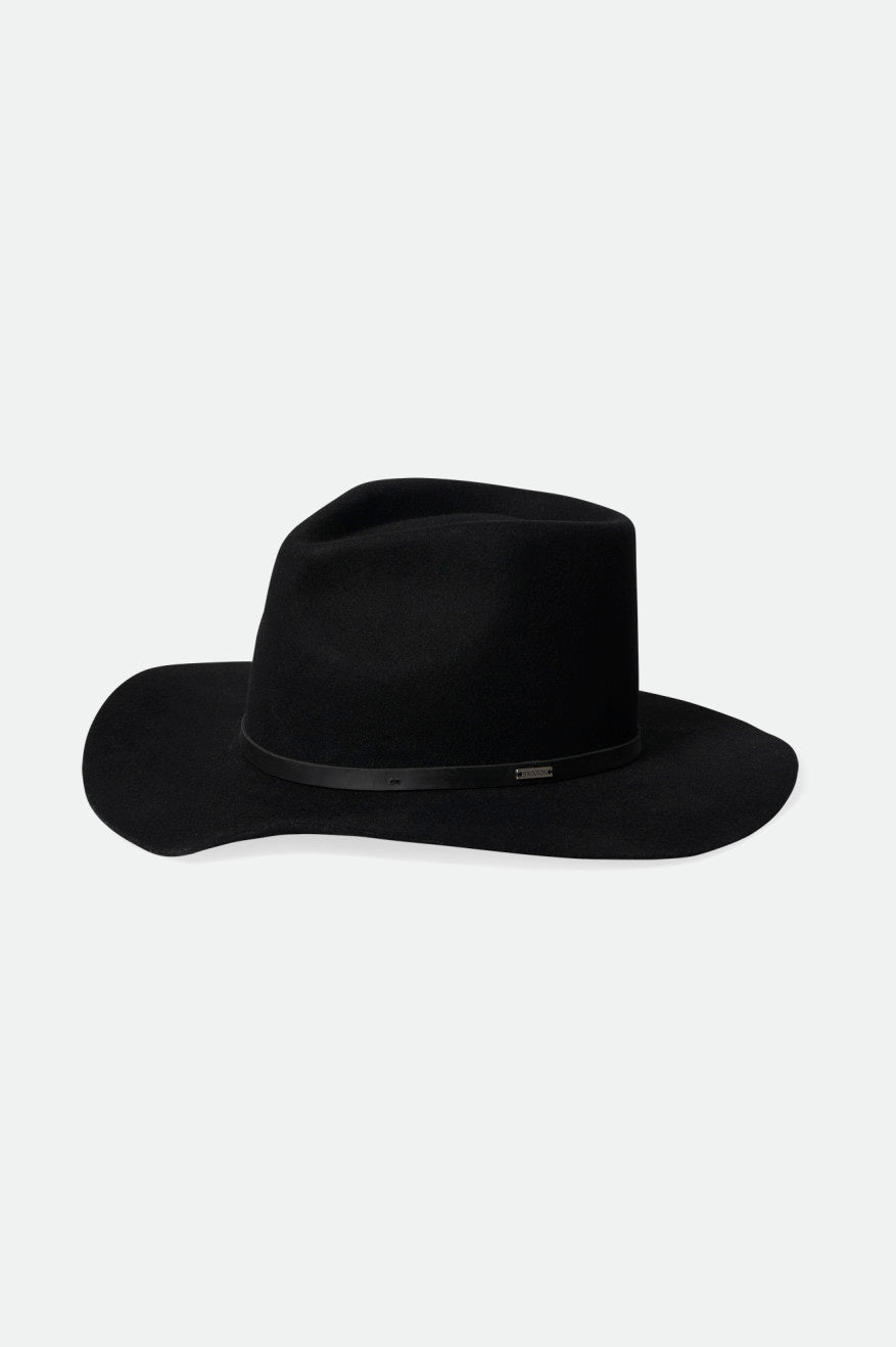 Chapeaux Brixton Whiskey River Cowboy Homme Noir | 84RHNZETX