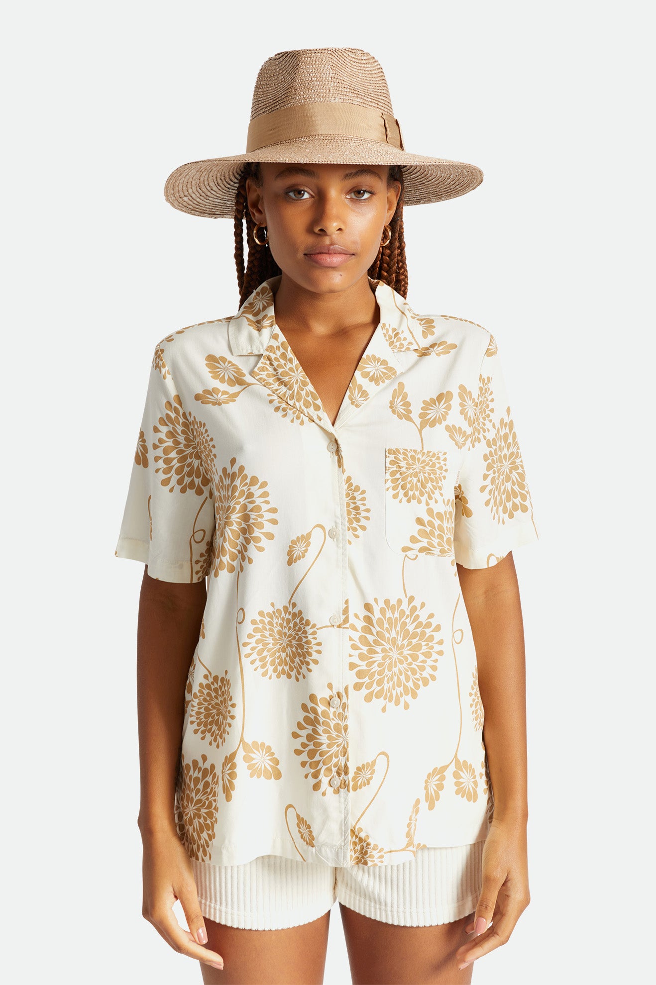 Chapeaux De Paille Brixton Janae Sun Femme Beige | 78WCOAZLE