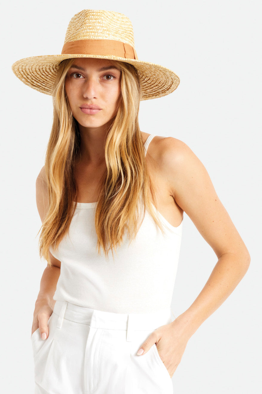 Chapeaux De Paille Brixton Joanna Femme Orange | 67KMLSHNY