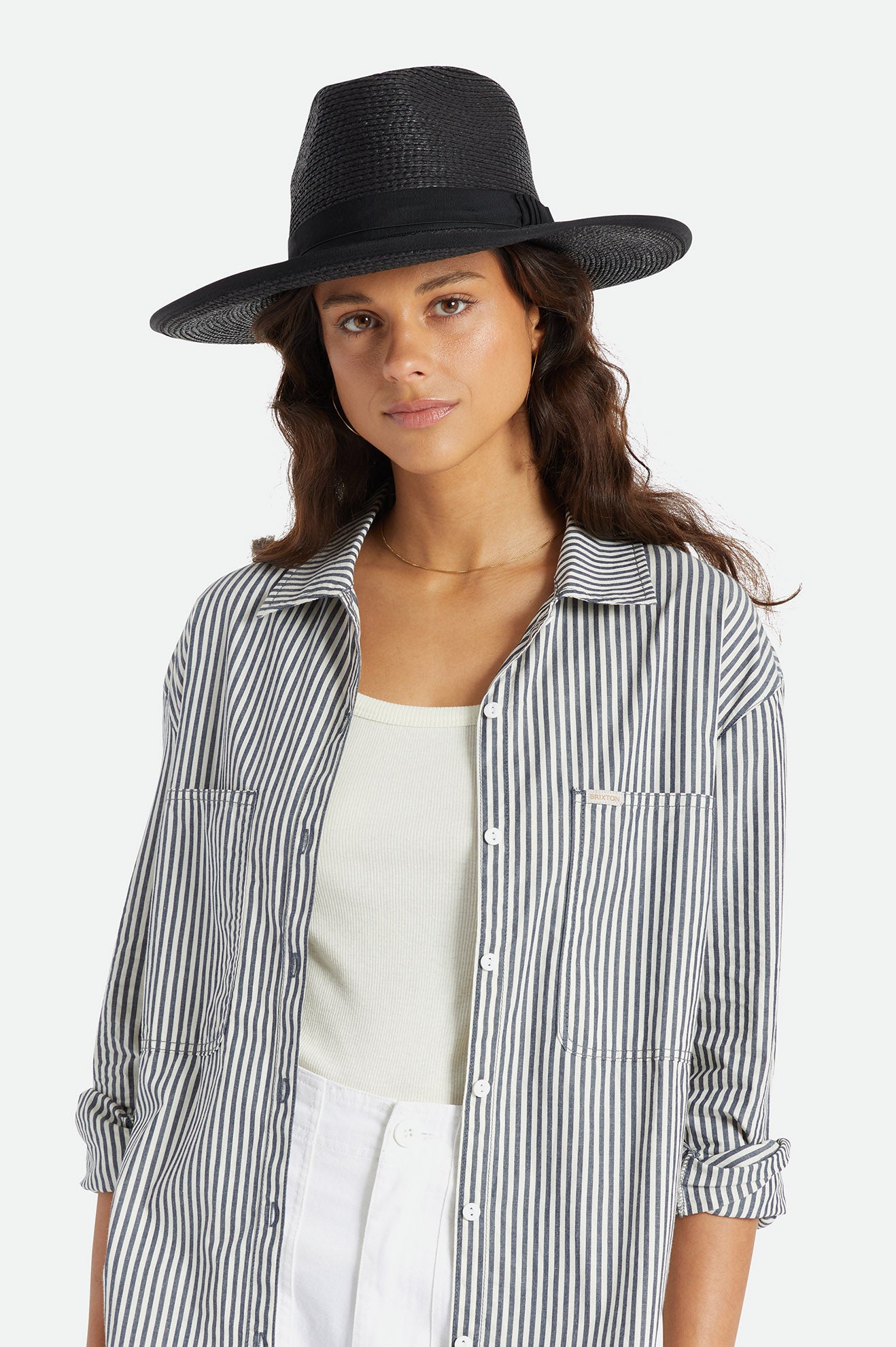 Chapeaux De Paille Brixton Reno Femme Noir | 58FSEJOQV