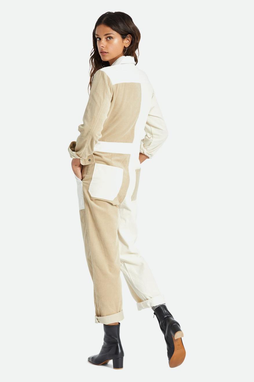 Combinaison Brixton Mersey Coverall Femme Jaune Clair | 87WKPJNFY