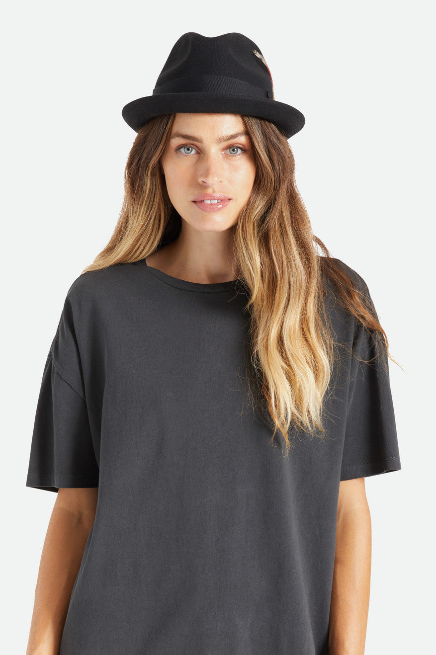 Fedoras Brixton Gain Fedora Femme Noir | 78CIBJHNX