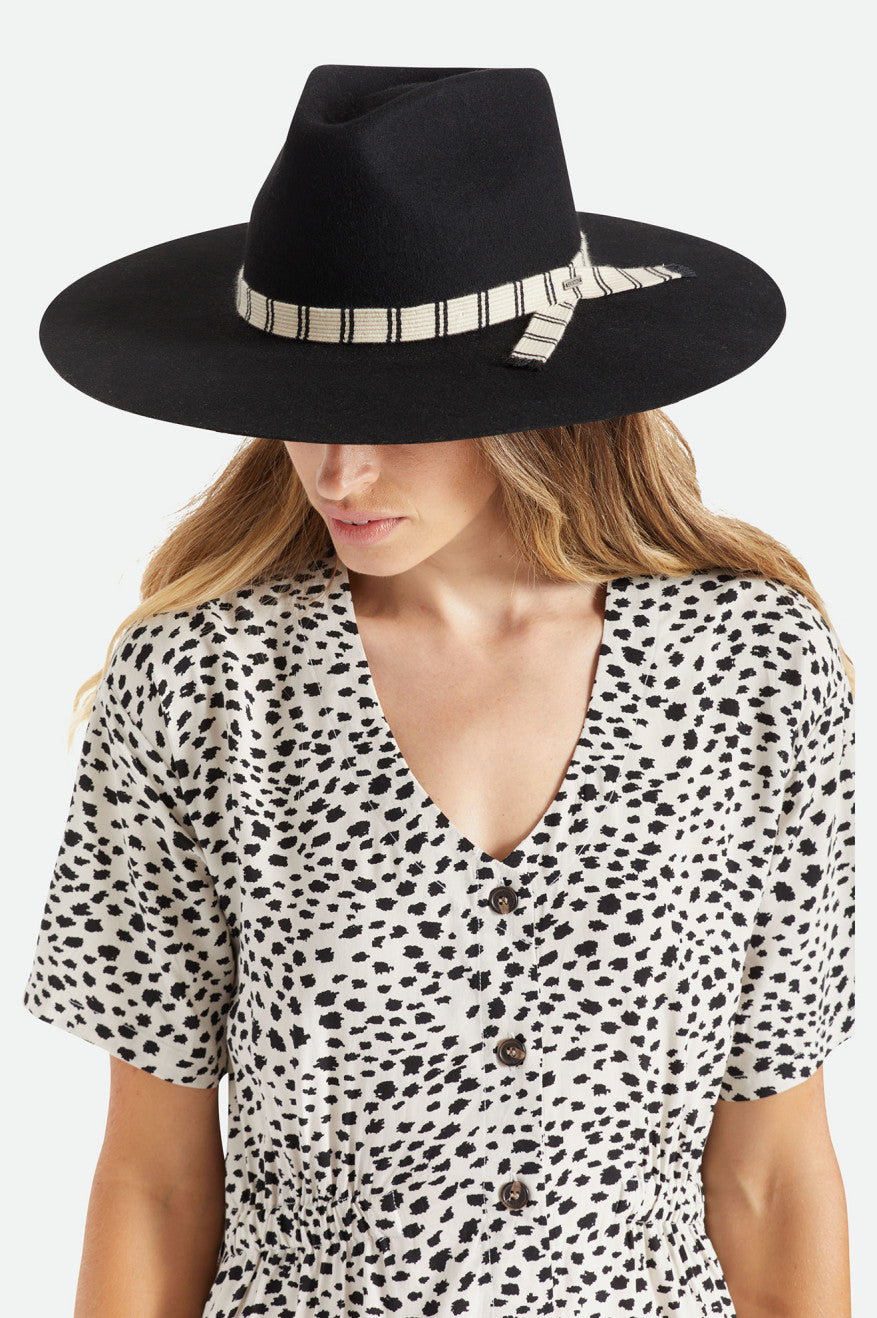 Fedoras Brixton Leigh Felt Fedora Femme Noir | 94KVPRJIX