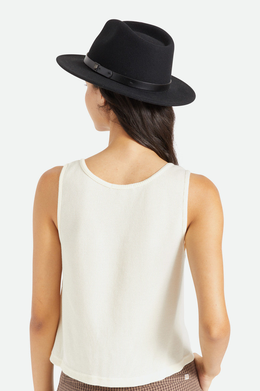 Fedoras Brixton Messer Fedora Femme Noir | 63YNSAFGT