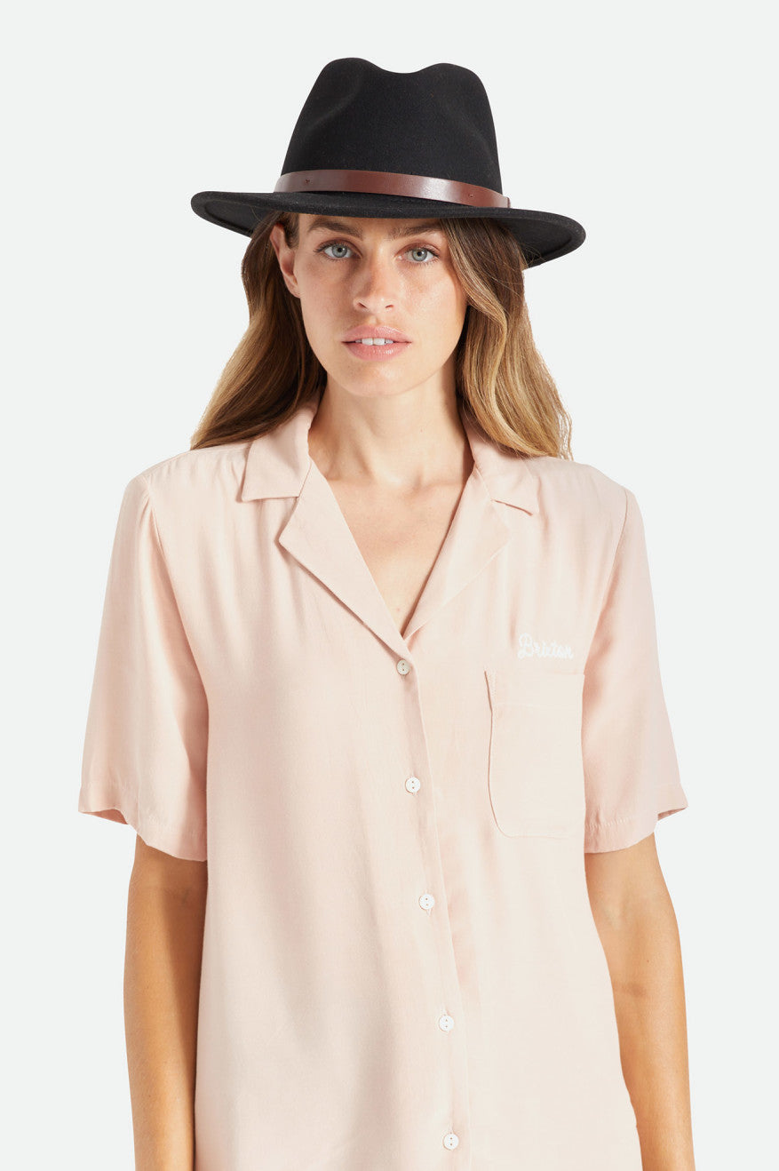 Fedoras Brixton Messer Fedora Femme Noir | 98WFTKUHY