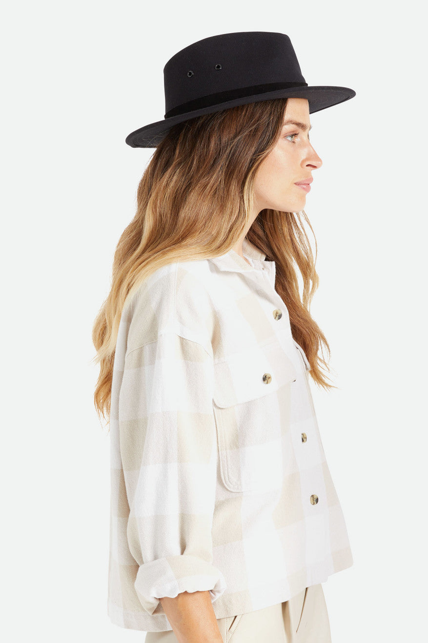 Fedoras Brixton Messer Utility Adventure Fedora Femme Noir | 30GADZRJT