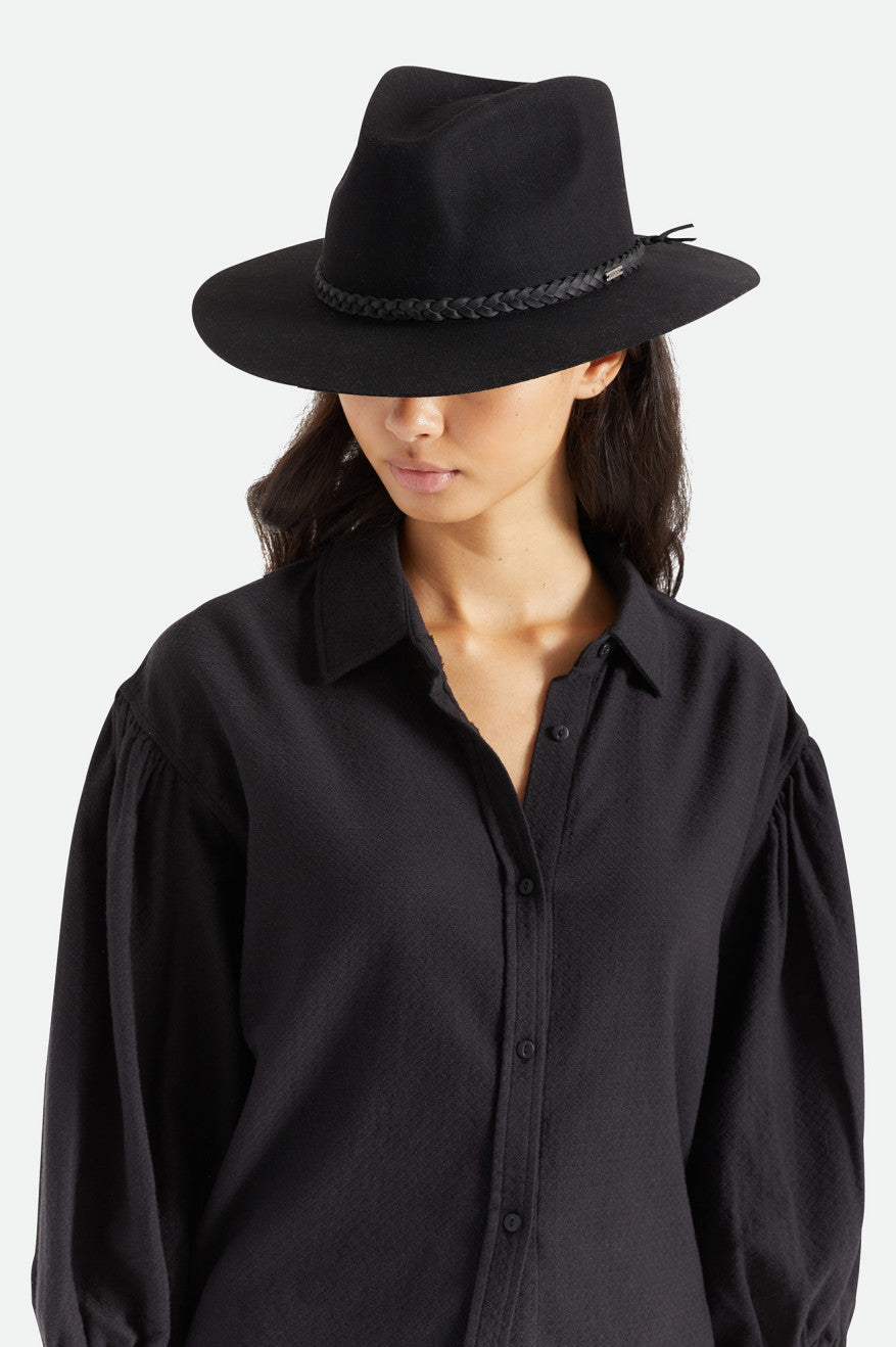 Fedoras Brixton Messer Western Fedora Femme Noir | 72NQPARIH