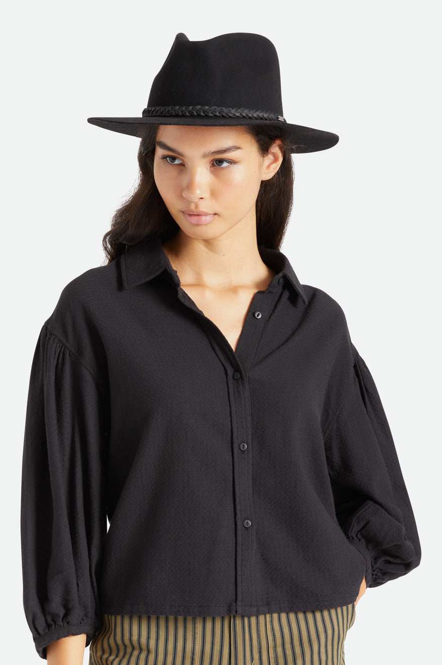 Fedoras Brixton Messer Western Fedora Femme Noir | 72NQPARIH