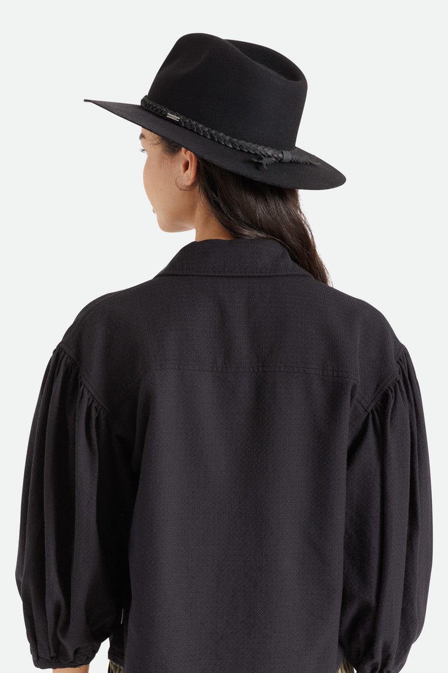 Fedoras Brixton Messer Western Fedora Femme Noir | 72NQPARIH