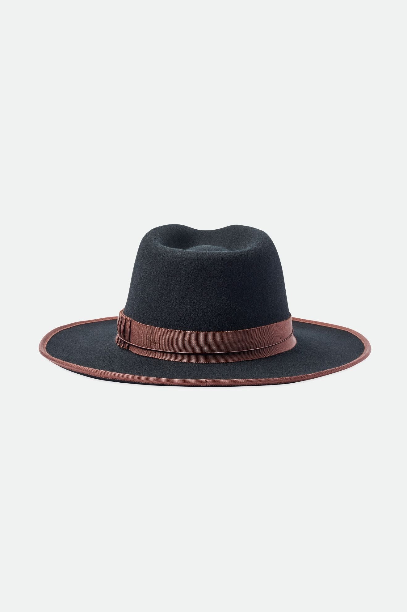 Fedoras Brixton Reno Fedora Femme Noir Marron | 53QSHDCGZ