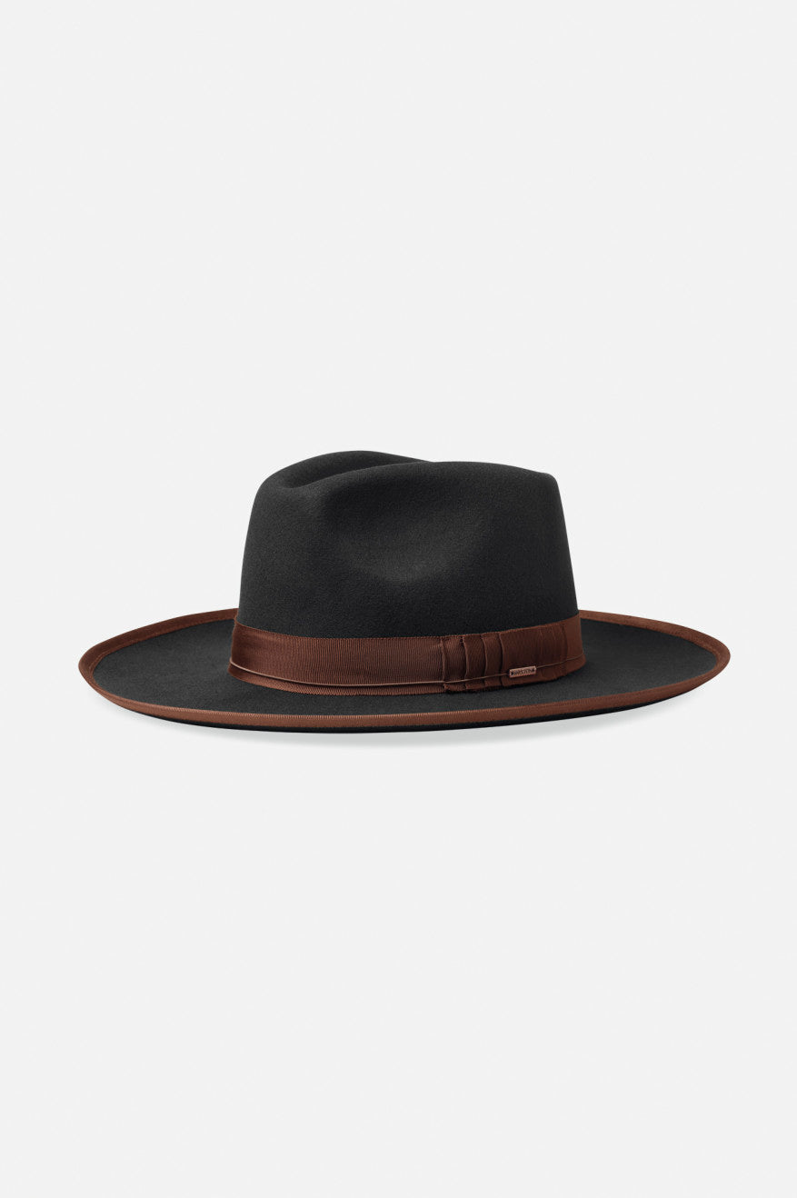 Fedoras Brixton Reno Fedora Femme Noir Marron | 53QSHDCGZ