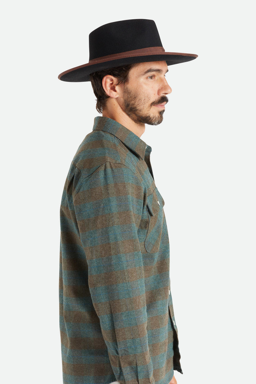 Fedoras Brixton Reno Homme Noir Marron | 73MHJVFAZ