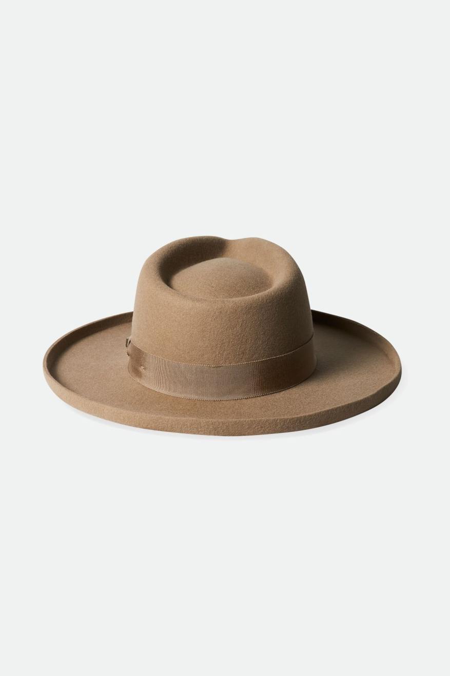 Fedoras Brixton Victoria Felt Fedora Femme Marron | 97VOEZTQB