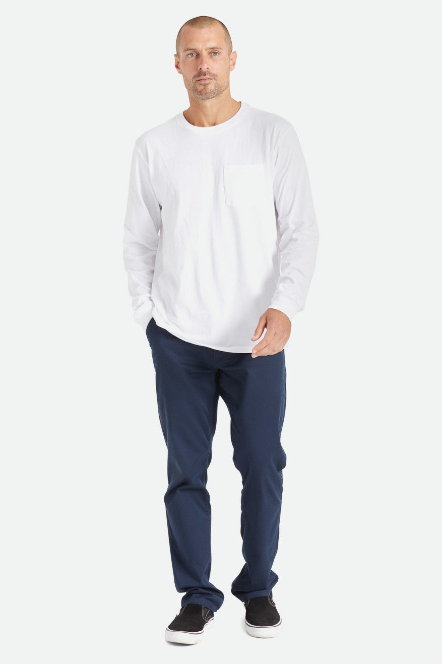 Hauts Brixton Basic L/S Pocket Homme Blanche | 87PWKUCGQ