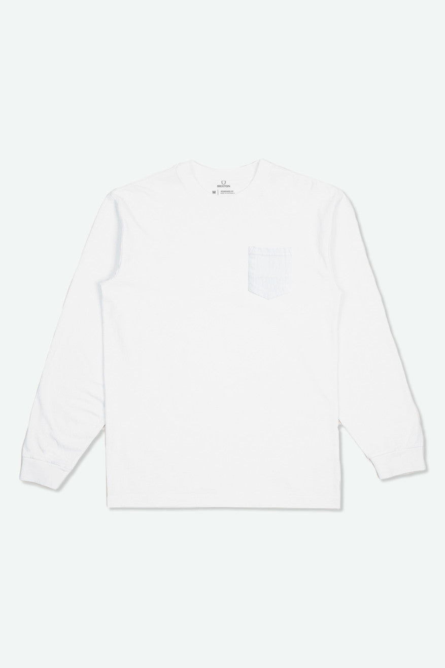 Hauts Brixton Basic L/S Pocket Homme Blanche | 87PWKUCGQ