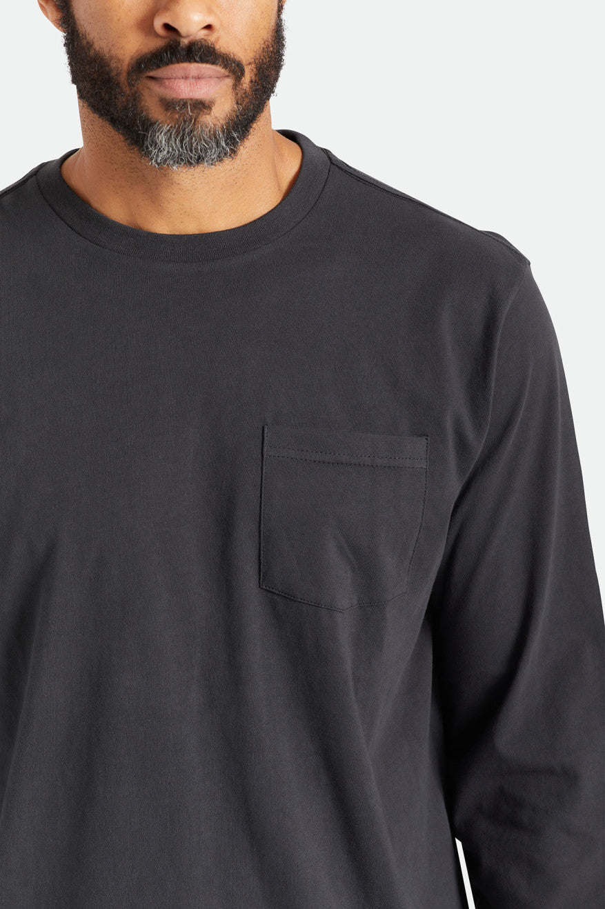 Hauts Brixton Basic L/S Pocket Homme Noir | 73EWHUJAX