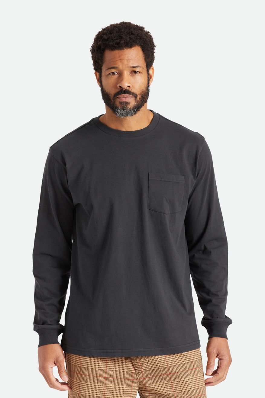 Hauts Brixton Basic L/S Pocket Homme Noir | 73EWHUJAX